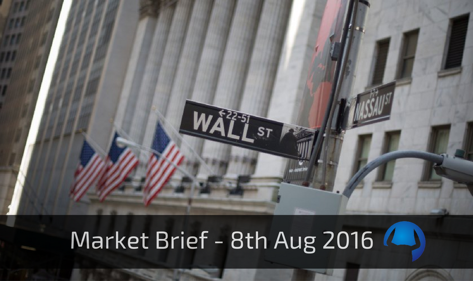 Read more about the article Market Brief – Monday 8th August 2016