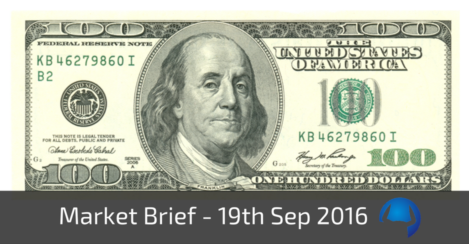 Read more about the article Market Brief – Monday 19th September 2016